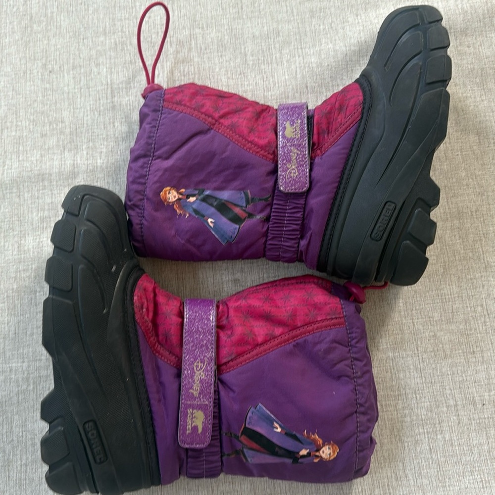 Sorel X Disney Frozen Flurry‎ Weather Resistant Snow Boots Winter Ski Youth 3